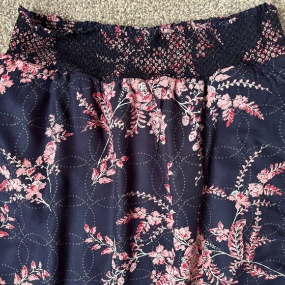 Hinge Floral Black and Pink Midi Skirt with Linings and Pockets Women's Size M - Picture 6 of 15